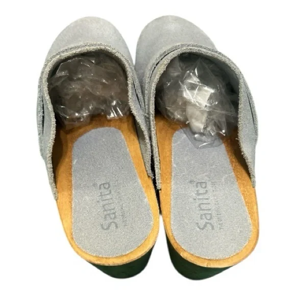 Slate Blue suede Sanita Clogs - Picture 3 of 8